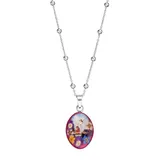 "Sterling Silver Pressed Flower Guardian Angel Pendant Necklace, Women's, Size: 24"", Multicolor"