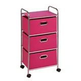 Honey-Can-Do 3 Drawer Storage Cart, Pink
