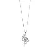 "Sterling Silver Diamond Accent Flamingo Pendant Necklace, Women's, Size: 18"", White"