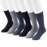 Men's GOLDTOE 6-Pack Harrington Crew Socks, Size: 6-12, Med Blue