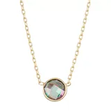 "10k Gold Mystic Topaz Circle Pendant Necklace, Women's, Size: 17"", Green"