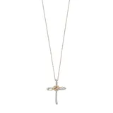 "10k Gold 1/10 Carat T.W. Diamond Cross Pendant Necklace, Women's, Size: 18"", White"