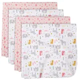 Just Born 4-pack Flannel Heart Swaddle Blankets, Multicolor