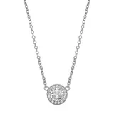 "PRIMROSE 18k Gold Plated Cubic Zirconia Halo Necklace, Women's, Size: 18"", Grey"