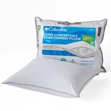 Columbia Soft / Medium Back & Stomach Sleeper Down Chamber Pillow, White, Queen