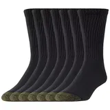 Men's GOLDTOE 6-pack + 2 Bonus Cushioned Crew Socks, Size: 10-13, Black