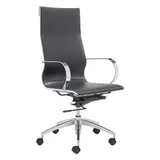 Zuo Modern High Back Adjustable Glider Desk Chair, Black