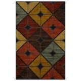 Maples Highland Textured Print Multicolor Area and Throw Rugs, Red/Coppr, 3X5 Ft