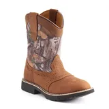 Itasca Real Tree Camo Boys' Leather Western Boots, Boy's, Size: 12, Brown
