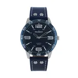 Peugeot Men's Sport Leather Watch, Blue