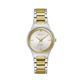 Caravelle by Bulova Women's Diamond Accent Two Tone Stainless Steel Watch - 45P108, Size: Small, Multicolor