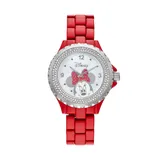 Disney's Minnie Mouse Women's Crystal Watch, Red