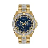 Bulova Men's Crystal Stainless Steel Watch - 98C128, Size: Large, Yellow