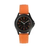 Peugeot Men's Casual Aviator Canvas Watch - 2055OR, Size: Large, Orange