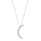 "Sterling Silver Crescent Moon Pendant Necklace, Women's, Size: 16"", Grey"