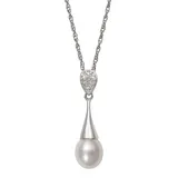 "Sterling Silver Freshwater Cultured Pearl Pendant Necklace, Women's, Size: 18"", White"
