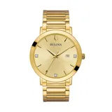 Bulova Men's Modern Diamond Stainless Steel Watch - 97D115, Size: Large, Yellow