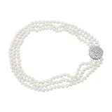 "Sterling Silver Freshwater Cultured Pearl Multi Strand Necklace, Women's, Size: 16"", White"