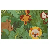nuLOOM Kinder King Of The Jungle Wool Rug, Green, 3.5X5.5 Ft