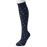 Dr. Motion Dotted Compression Knee-High Socks, Women's, Size: 9-11, Blue