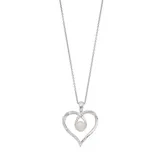 "Simply Vera Vera Wang Sterling Silver Freshwater Cultured Pearl & 1/10 Carat T.W. Diamond Heart Pendant, Women's, Size: 18"", White"