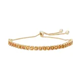 "14k Gold Over Silver Citrine S-Link Lariat Bracelet, Women's, Size: 9"", Orange"