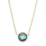 "10k Gold London Blue Topaz Circle Pendant Necklace, Women's, Size: 17"""