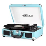 Victrola Journey Bluetooth Suitcase Record Player with 3-speed Turntable, Turquoise/Blue