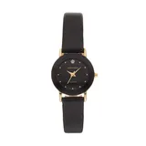 Armitron Women's Diamond Accent Leather Watch - 75/2447BLKK, Size: Small, Black