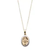 "Charming Girl Kids 14k Gold Two Tone Miraculous Medal Pendant Necklace, Women's, Size: 5/8"""