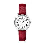 Timex Women's Easy Reader Leather Watch, Size: Small, Red