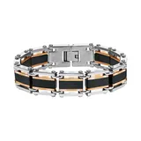 AXL by Triton Men's Tri-Tone Stainless Steel Bracelet, Silver