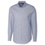 Men's Cutter & Buck Light Blue Michigan Wolverines Big Tall College Vault Stretch Oxford Tri-Blend Long Sleeve Button-Down Shirt