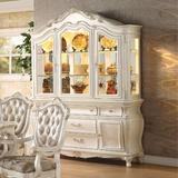 Lark Manor™ Caviness Lighted China Cabinet Wood/Glass in White, Size 90.0 H x 66.0 W x 20.0 D in | Wayfair ARGD2707 42691599