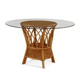 Braxton Culler Everglade Dining Table Glass/Wicker/Rattan in Brown, Size 29.3 H x 42.0 W x 42.0 D in | Wayfair 905-075B/Havana
