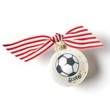 Coton Colors Soccer Glass Ball Ornament Glass in Red/White, Size 3.0 H x 3.0 W x 3.0 D in | Wayfair PO-SOCCR2
