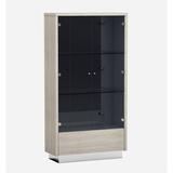 Rosdorf Park Alvin China Cabinet Wood in Brown/Gray/White, Size 76.5 H x 40.5 W x 15.5 D in | Wayfair EAB7EA158D1A4717A16468A571790DE7