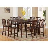 Darby Home Co Ashworth 9 Piece Counter Height Butterfly Leaf Rubberwood Solid Wood Dining Set Wood in Brown, Size 36.0 H in | Wayfair