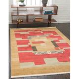 Brown Area Rug - Union Rustic Abrigail Geometric Area Rug Polypropylene in Brown, Size 96.0 W x 0.5 D in | Wayfair BLMT2721 41783306
