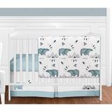 Sweet Jojo Designs Bear Mountain 4 Piece Crib Bedding Set Polyester in Black/Blue/White | Wayfair BearMountain-Crib-4