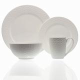Red Vanilla Pebble Beach 16 Piece Bone China Dinnerware Set, Service for 4 Bone China/Ceramic in White | Wayfair TC500-016