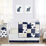 Sweet Jojo Designs Big Bear 4 Piece Crib Bedding Set Polyester in Blue/White | Wayfair BigBear-Crib-4
