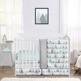 Sweet Jojo Designs Mountains 4 Piece Crib Bedding Set Polyester in Black/Blue/Gray | Wayfair Mountains-GY-AQ-Crib-4