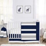Sweet Jojo Designs Stripe 4 Piece Crib Bedding Set Polyester in Blue | Wayfair Stripe-NV-GY-Crib-4