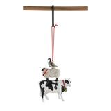 August Grove® Resin Stacked Farm Animals Hanging Figurine Ornament Ceramic/Porcelain in Black/Green/Red, Size 3.75 H x 1.06 W x 2.87 D in | Wayfair