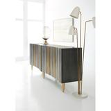 Hooker Furniture Melange 92" Wide Wood Sideboard Wood in Brown/Gray/Yellow, Size 36.0 H x 92.0 W x 19.75 D in | Wayfair 638-85435-MTL