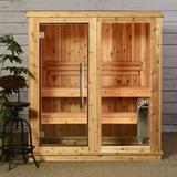 Almost Heaven Saunas Rainelle Fir 4 Person Steam Sauna in Brown, Size 78.0 H x 63.0 W x 71.0 D in | Wayfair AHRAIN4PNS