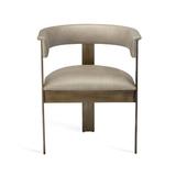 Interlude Darcy Leather Metal Arm Chair Upholstered/Genuine Leather in Brown, Size 29.0 H x 23.0 W x 19.0 D in | Wayfair 145195