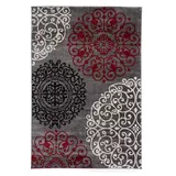 World Rug Gallery Toscana Contemporary Modern Floral Rug, Med Red, 2X3 Ft