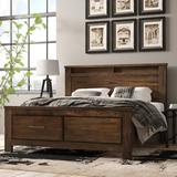 Foundry Select Zoey Low Profile Storage Platform Bed Wood in Brown, Size 55.433 H x 79.0 W x 85.0 D in | Wayfair CE571A091C7345C8B4A97F349D41B4BD